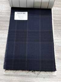 SK6531-NV Made In Japan Silk Wool Stretch Navy Blue Check[Textile] HOSOI SYOJI Additional Images