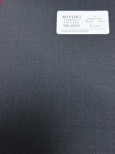 3ML4504 26AW MIYUKI Textile ESSENTIALS STRETCH TWILL Black Stripe