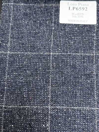 LP6592 Loro Piana Navy Blue Check
