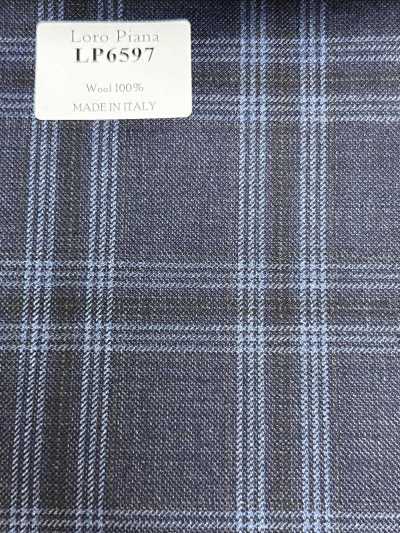 LP6597 Loro Piana Navy Blue Check