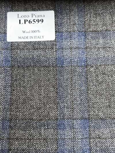 LP6599 Loro Piana Brown X Blue Check