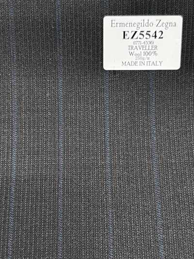 EZ5542 Ermenegildo Zegna TRAVELLER Gray X Saxe Stripe