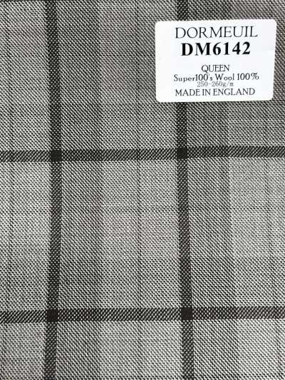 DM6142 DORMEUIL QUEEN Super 100's Beige X Black Check