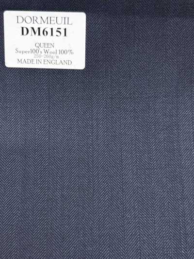 DM6151 DORMEUIL QUEEN Super100's Dark Navy Stripe