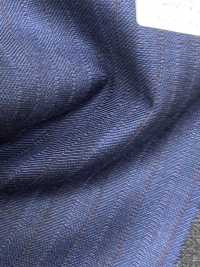 DM6155 DORMEUIL QUEEN Super100's Navy Blue × Brown Stripe[Fabric] HOSOI SYOJI Additional Images
