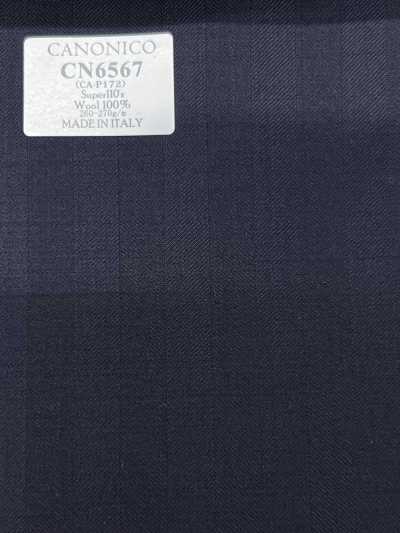 CN6567 CANONICO Super110's Dark Navy Stripe