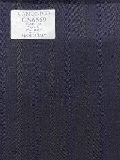 CN6569 CANONICO Super110's Charcoal Stripe