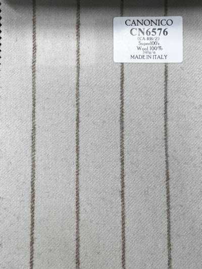 CN6576 CANONICO Super110's Ivory × Beige Stripe