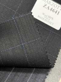 ZA4641 MARZOTTO Super110's Black X Blue Embroidered Check[Textile] HOSOI SYOJI Additional Images