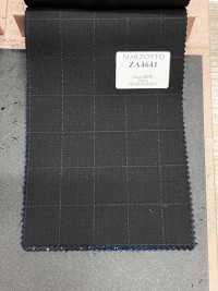 ZA4641 MARZOTTO Super110's Black X Blue Embroidered Check[Textile] HOSOI SYOJI Additional Images