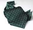 AS-601 Domestic Silk Ascot Tie Dot Pattern Green