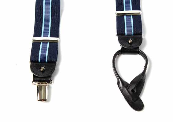 AT-2266-NV Albert Thurston Suspenders Striped 35MM Navy Blue[Formal Accessories] ALBERT THURSTON Sub Photo