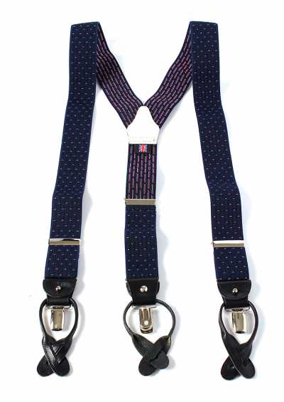 AT-2313-NV Albert Thurston Suspenders Pin Dot Pattern 35MM Navy Blue[Formal Accessories] ALBERT THURSTON Sub Photo