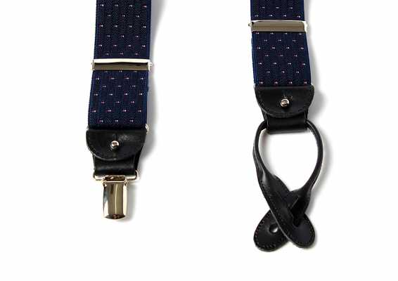 AT-2313-NV Albert Thurston Suspenders Pin Dot Pattern 35MM Navy Blue[Formal Accessories] ALBERT THURSTON Sub Photo