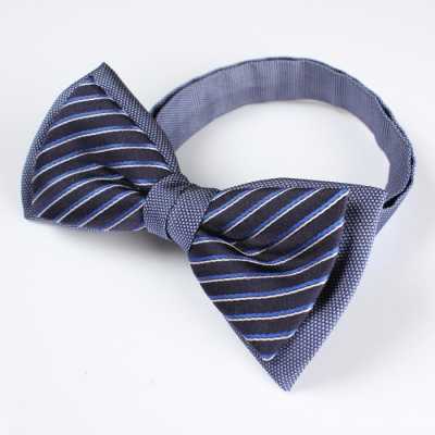 BFS-801 Combo Bow Tie Navy Blue Silk Made In Japan