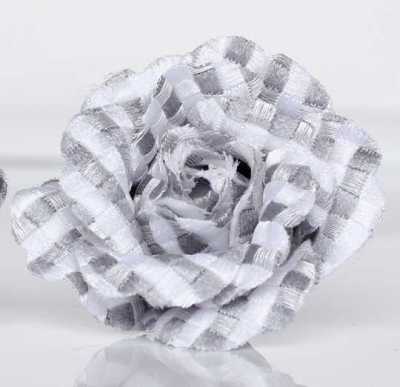 BTA-19 Made In Japan Jacquard Boutonniere Gingham Check Light Gray