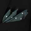 CF-601 Japanese-made 100% Silk Pocket Square, Dot Pattern, Green
