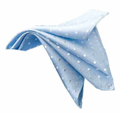 Japanese-made Silk Neckerchief, Polka Dot, Sax Blue