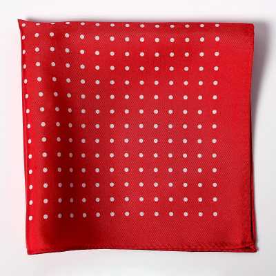 CFD-3RE Dot Print Silk Handkerchief Red