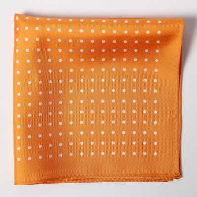 CFD-7OR Dot Print Silk Scarf Orange