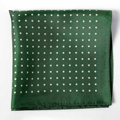 Dot Print Silk Scarf Green