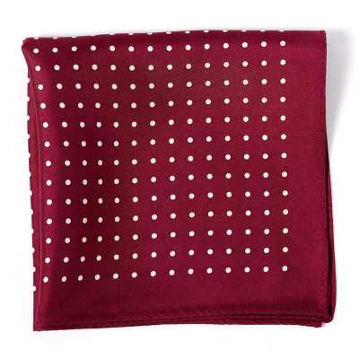 CFD-9WI Dot Print Silk Handkerchief, Burgundy