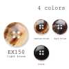 EX150 Made In Japan For Suits And Jackets, 4-hole Real Buffalo Horn Button, Lens Type [outlet]