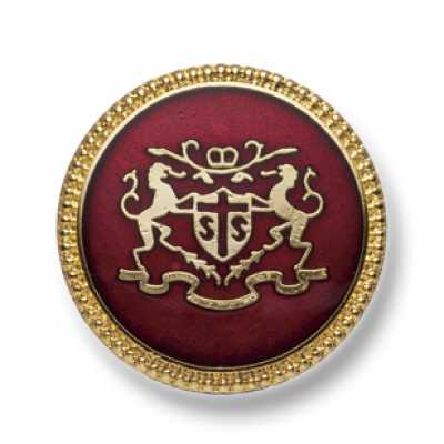 EX251 Japanese-made Metal Buttons For Suits And Jackets, Gold/red