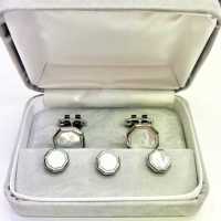 G-3 Formal Cufflinks And Studs Set, Mother Of Pearl Shell Silver Octagonal[Formal Accessories] Yamamoto(EXCY) Sub Photo