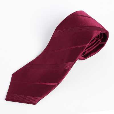 HVN-21 Handmade Necktie In VANNERS Fabric, Stripe Pattern, Maroon