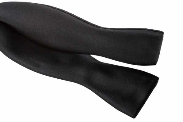MT-106 Premium Material Hand-tied Bow Tie, Black, Made With Habutae Silk