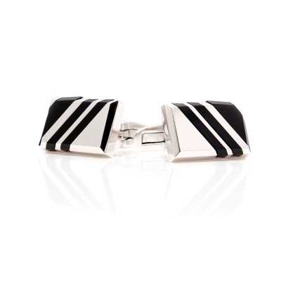 N-1 Made In Japan Cufflinks Regimental Black Onyx