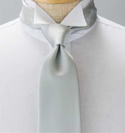 NE-30 Japanese-made Formal Necktie Satin Silver
