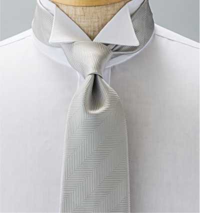 NE-35 Made In Japan Formal Necktie Herringbone Gray