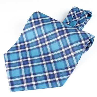 RAS-03 Ascot Tie In Green Check, Made With Ring Heart Fabric
