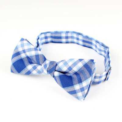 RBF-02 Bow Tie In Blue Check Pattern Made With Ringhart Fabric From The UK