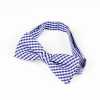 RBF-04 Check-pattern Navy Blue Bow Tie Made With British-made Ringhart Fabric