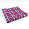 RCF-01 Pocket Square In Check Pattern, Red/Navy Blue, Made With English Ringhart Fabric