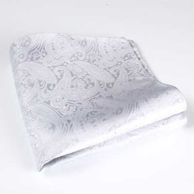 VCF-15 VANNERS Fabric Pocket Square Paisley White