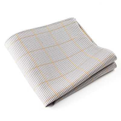 VCF-19 Pocket Square Made With VANNERS Fabric Glen Check Pattern Light Gray