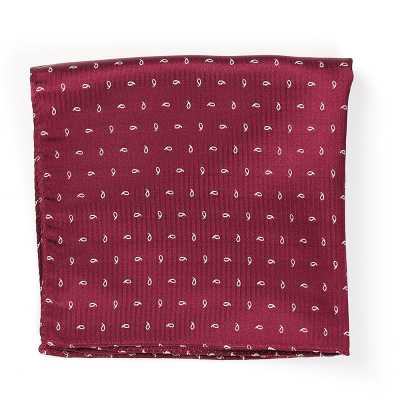 VCF-24 Pocket Square, Paisley Dot, Wine, Made With VANNERS Fabric