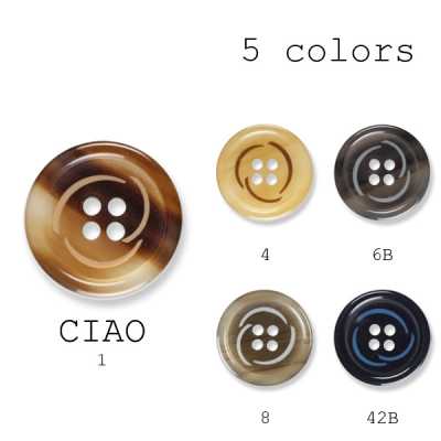 チャオ Made In Italy Polyester Button For Suits And Jackets